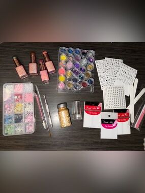 HUGE nail supply & art lot gel polishes and more